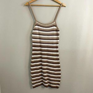 Brown & White Crochet Dress